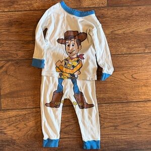 GAP Cream & Blue Woody Toy Story Kids Pajama Set